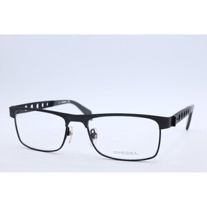 Diesel DL5114 Col.020 Rectangle Matte Black Eyeglasses Clear Lenses 53mm
